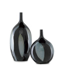 Let Us Twist the Glass Round Black Vase