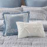 7 Piece Shabby Chic Comforter Set, Blue