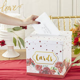 Burgundy Blush Floral Collapsible Card Box