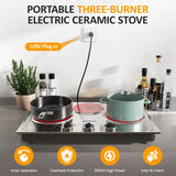 Wholesale 1800W Triple Burner Portable Electric Ceramic Stove