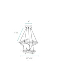 Beijing LED adjustable Round Chandelier // Chrome