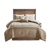 Lodge Cabin Microsuede 7-Piece Comforter Set, Taupe