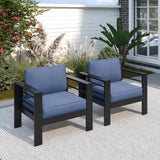 Patio Furniture Metal Armchair, 2 Pcs