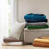 Velvet 3-Piece Quilt Set, Green