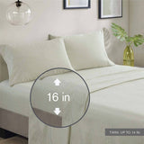 Stripe Modern Comforter Set with Bed Sheets, Green/Grey