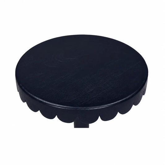 Scalloped Round Drink Table Navy Blue
