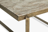 Argos 32" Coffee Table with Marble and Antique Brass