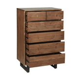Aspen 34" Tall Chest in Smoked Acacia