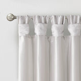 Twist Tab Silky Window Curtain, Silver