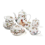 Multi-Color 11 Piece Bone China Tea Set with Giftbox