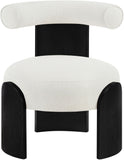 Calder - Linen Textured Fabric Upholstered Accent Chair - Painted Black Base