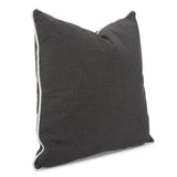24 x 24 Outdoor Pillow with Dec Cord- Seascape Charcoal- Poly Insert