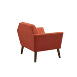 Modern Mid-Century Accent Arm Chair, Spice Red *
