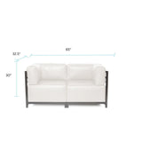 Axis 2pc Sectional Avanti White Titanium Frame