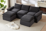 VELLO 111" 3-Seater Sofa with 2 Ottomans