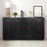 60'' Large Buffet Cabinet with Storage, Fluted Sideboard Wit