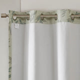 Botanical Blackout Window Curtain, Aqua Blue
