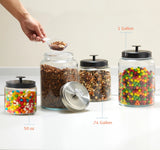 Kook 4 Qt Glass Pantry Canisters, Set of 2