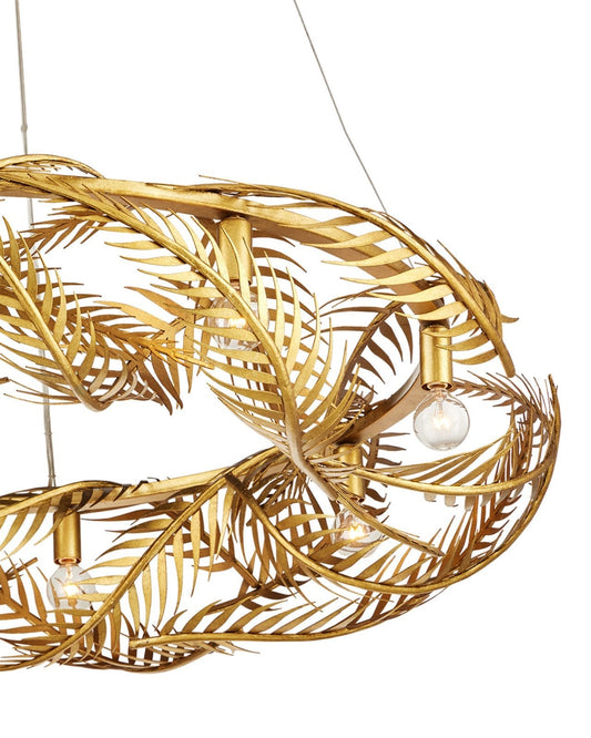 Queenbee Palm Gold Ring Chandelier