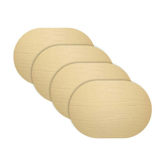 Strata Leather Gold Placemat - Oval 13.3x16.5"- Set of 4
