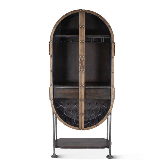 Bowery 34" Tall Oval Bar Cabinet