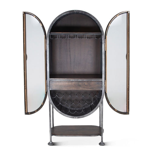 Bowery 34" Tall Oval Bar Cabinet