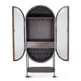 Bowery 34" Tall Oval Bar Cabinet