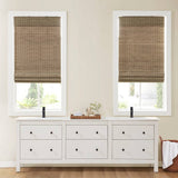 Bamboo Light Filtering Roman Shade 64"L, Natural Ash