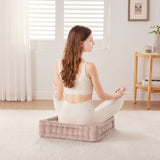 Square Large Pillow Seating Floor Cushion, Blush