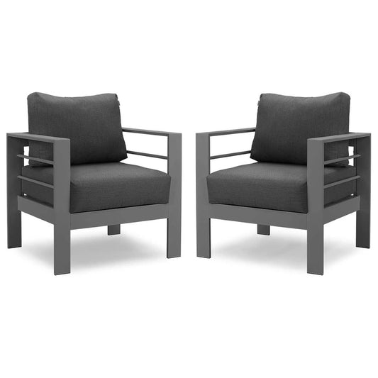 Patio Furniture Metal Armchair, 2 Pcs