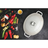 Chasseur 7.25qt Cast Iron Oval Dutch Oven, Macadamia Cream