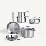 For purists, this assortment of Award-Winning Stainless Cookware Set 10-Piece