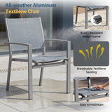 4-Person Patio Dining Set with Round All-Aluminum Table