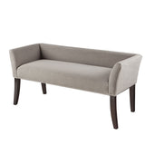 Flared Low Arm Low Back Accent Bench, Grey