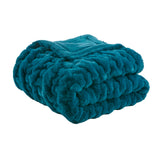 Soft Warm Ruched 50x60" Throw Blanket, Teal