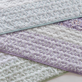 4 Piece Seersucker Quilt Set with Throw Pillow, Purple