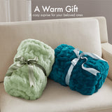 Soft Warm Ruched 50x60" Throw Blanket, Teal