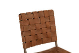 Copenhagen 18" Dining Chair in Brown Buffalo Leather and Iron