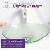 Forza Series 21 in. Bathroom Vessel Sink with Stain-Resistant Non-Porous Surface in Lustrous Frosted Finish Glass