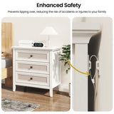 Wholesale 3 Drawer Dresser, Cane Nightstand with Rattan Drawers