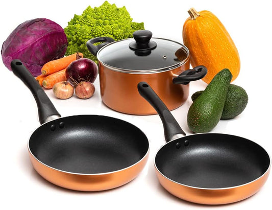 Moss & Stone 4-Piece Copper Nonstick Cookware Set