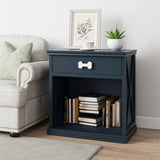 Wholesale LED Nightstand Multi-Functional with Drawer and Open Shelf