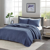 Navy Solid Farmhouse Reversible Quilt Set