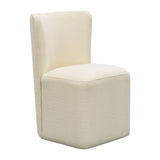 Cube-Inspired Curved Back Dining Motion Chair, Cream