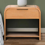 Wholesale Modern One Drawer Waterfall Nightstand, Natural