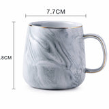 Nordic Marble Ceramic Mug with Gold Rim Coffee Cup