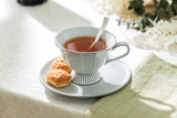 Ivory Grace Porcelain Cup & Saucer, Reactive Glaze