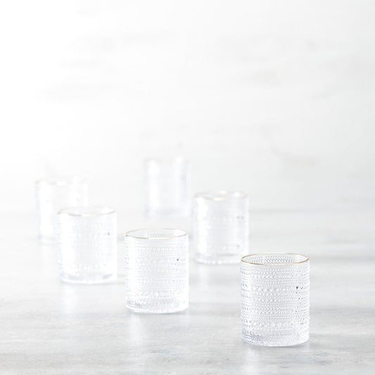 Jupiter Clear Gold Rimmed Double Old Fashioned 10oz