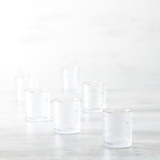 Jupiter Clear Gold Rimmed Double Old Fashioned 10oz