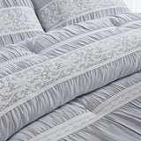 7 Piece Shabby Chic Comforter Set, Blue